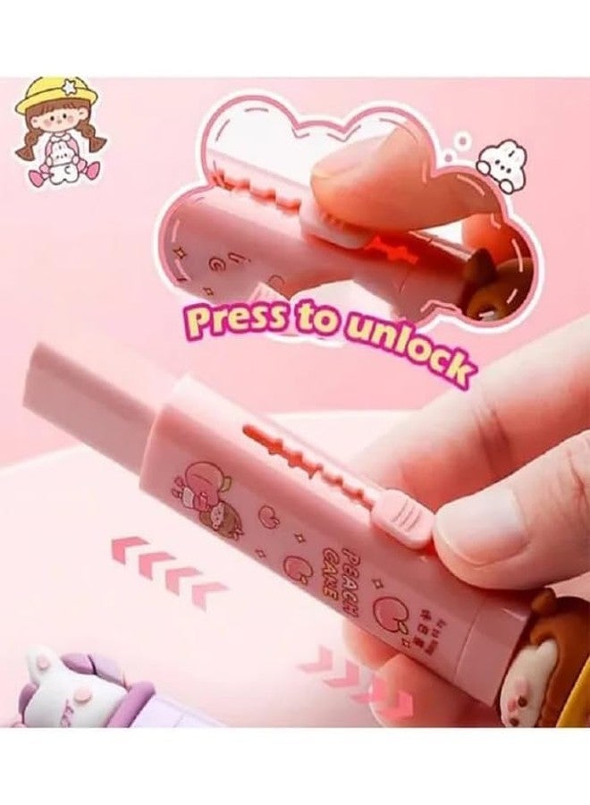 KALRA MAGIC® Girl Push Eraser for Kids Cute Retractable Eraser Stationery Fancy Erasers for School & Birthday Return Gifts (Pack 1 Random Color Will Be Dispatch) - Image 3